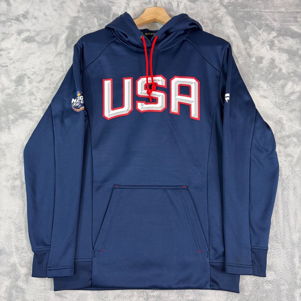 TEAM USA 4 Nations Faceoff Fanatics Authentic Pro Pullover Hoodie Size Small